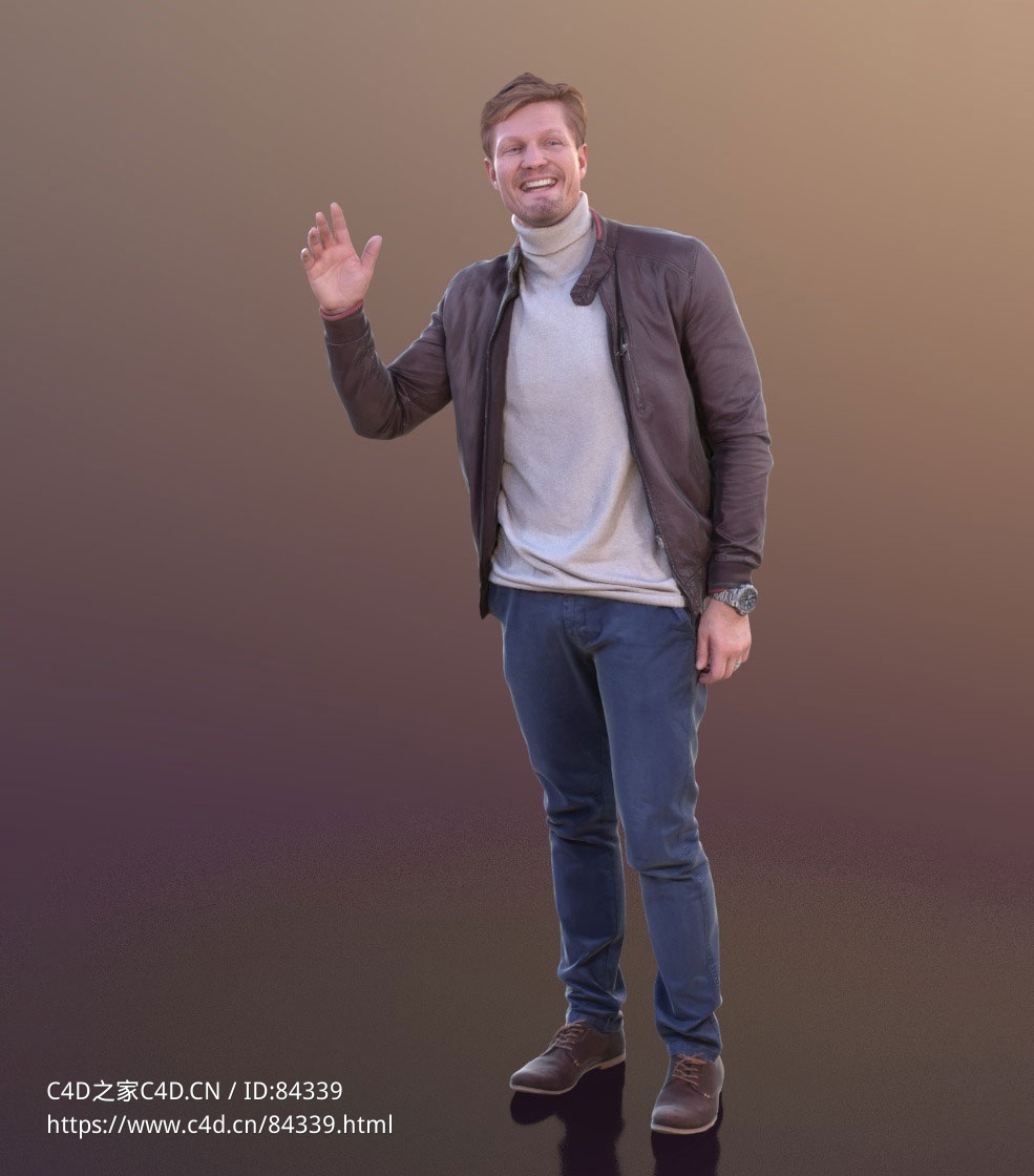 三维扫描写实人物挥手打招呼的国外男性 - C4D之家 - 260.jpg