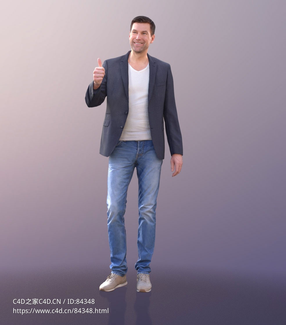 三维扫描写实人物伸大拇指夸赞的国外男人 - C4D之家 - 269.jpg