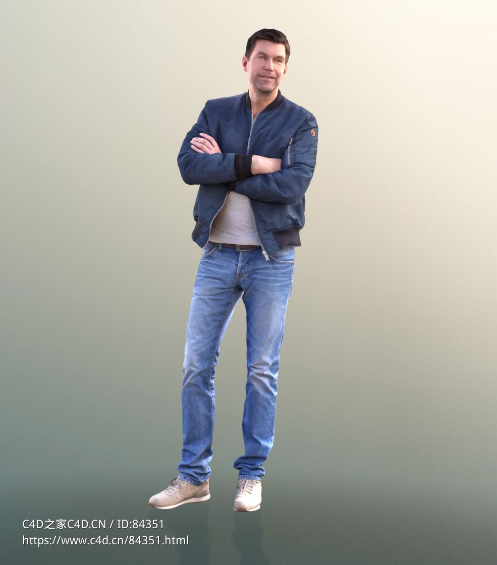 三维扫描写实人物双手抱胸站着聊天的国外男性 - C4D之家 - 272.jpg