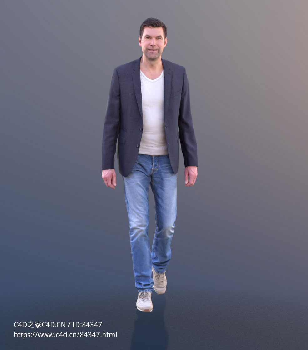 三维扫描写实人物穿西装牛仔裤行走的国外男人 - C4D之家 - 268.jpg