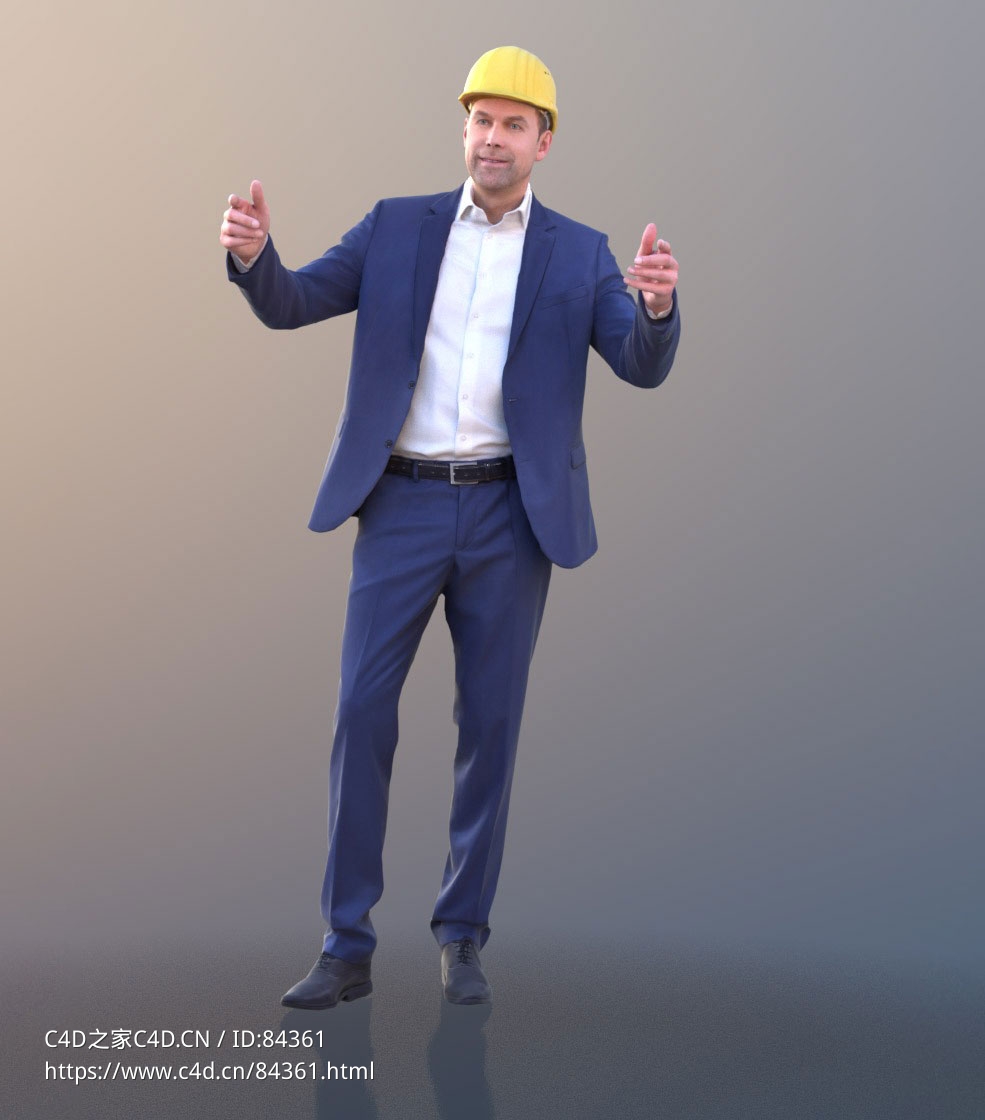 三维扫描写实人物戴安全帽在工地视察的国外男人 - C4D之家 - 282.jpg