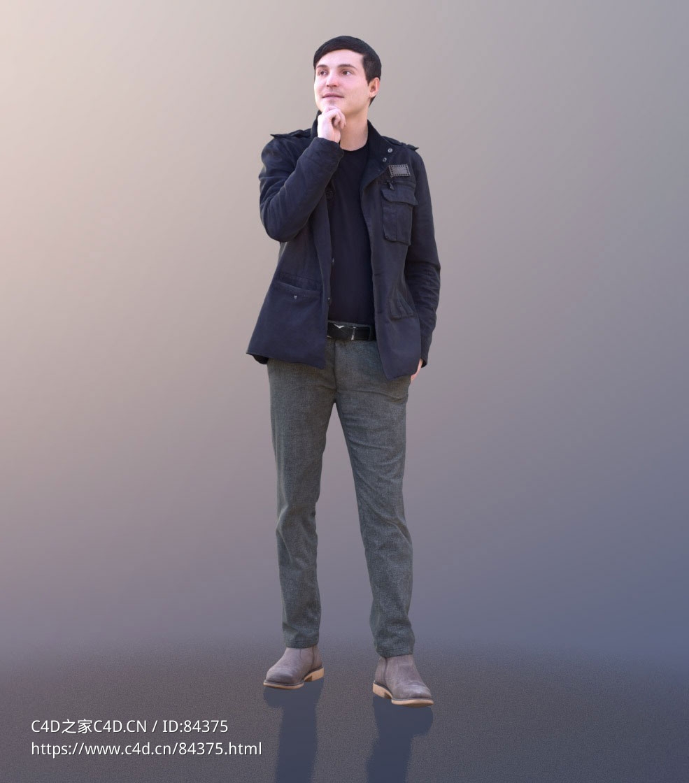 三维扫描写实人物站着思考的国外男生 - C4D之家 - 296.jpg