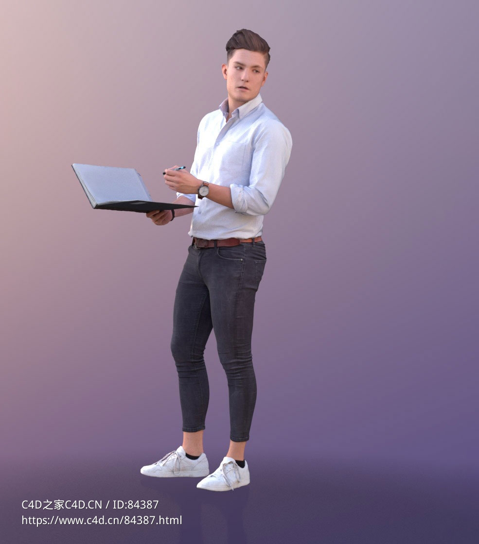 三维扫描写实人物拿本记录的国外男孩 - C4D之家 - 308.jpg