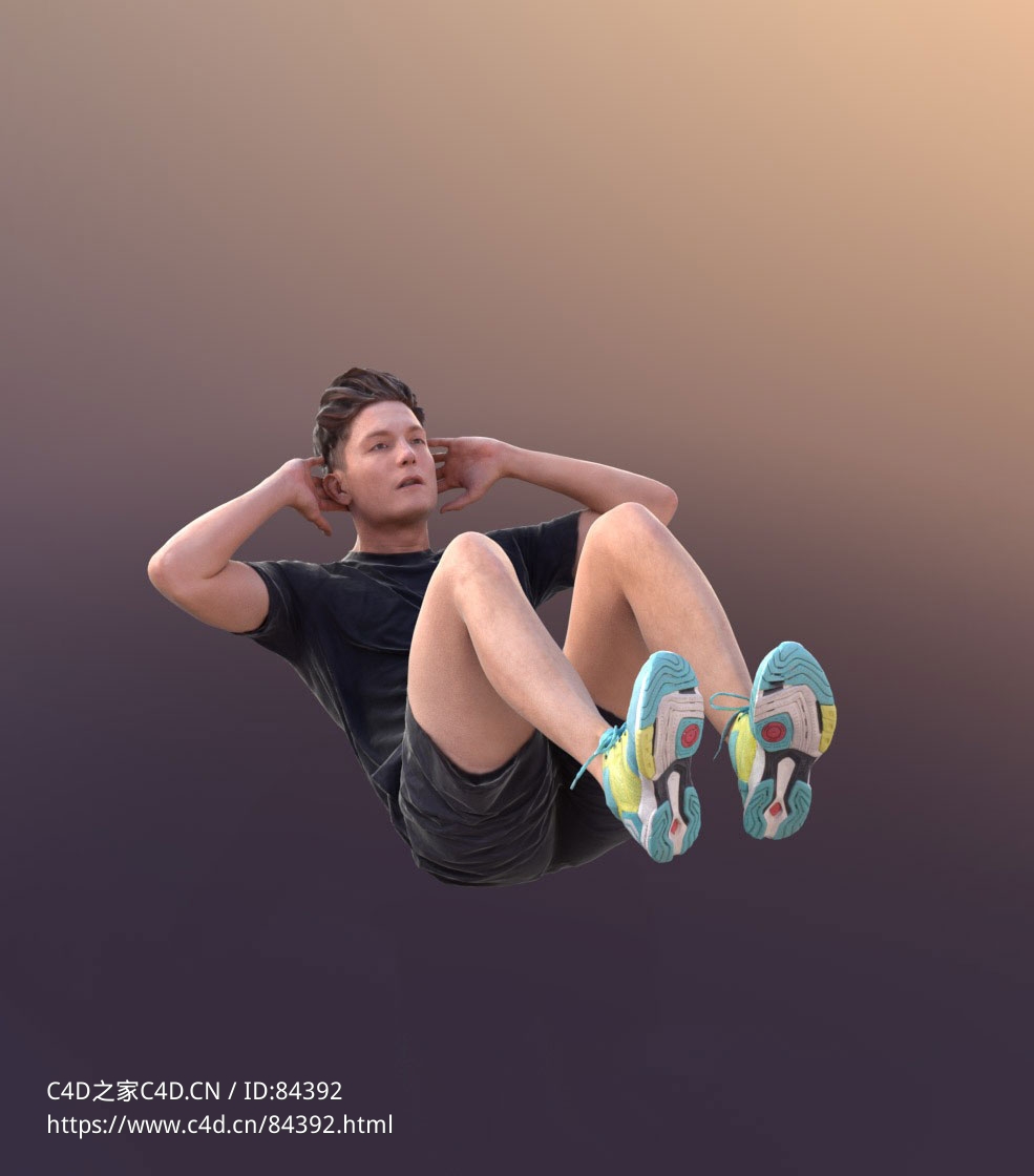 三维扫描写实人物仰卧起坐的国外男人 - C4D之家 - 313.jpg
