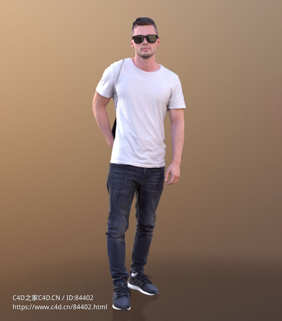 三维扫描写实人物戴墨镜站着的国外男人 - C4D之家 - 323.jpg