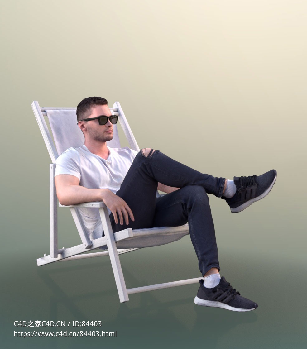 三维扫描写实人物戴墨镜坐休闲椅上的国外男人 - C4D之家 - 324.jpg