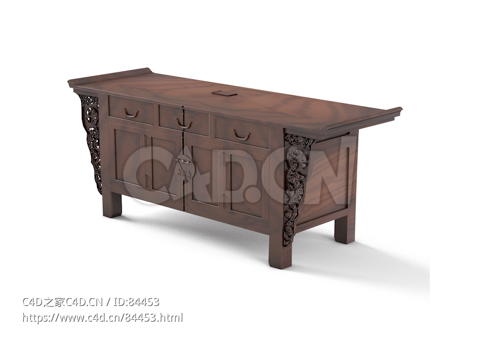 明清风格清代实木二闷桌玄关柜供案桌中式古典家具 - C4D之家 - 110.jpg
