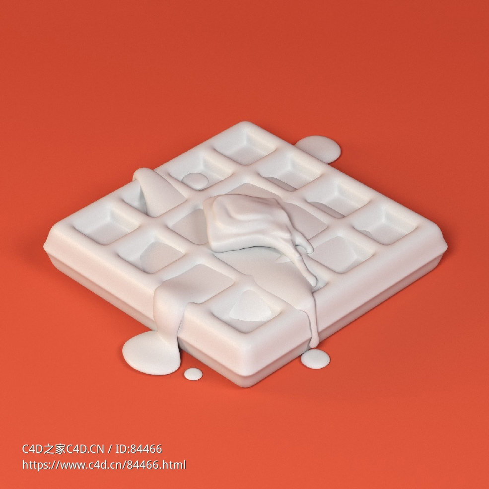 低面卡通华夫饼图标模型waffle