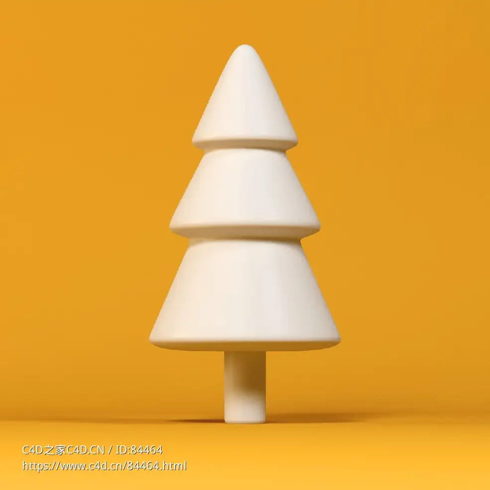 低面卡通松树图标模型uniform pine tree