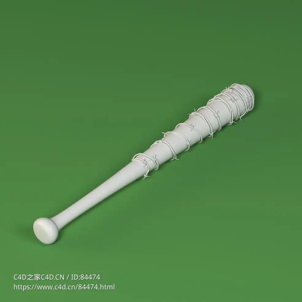 低面卡通棒球棒图标模型Zombie Bat