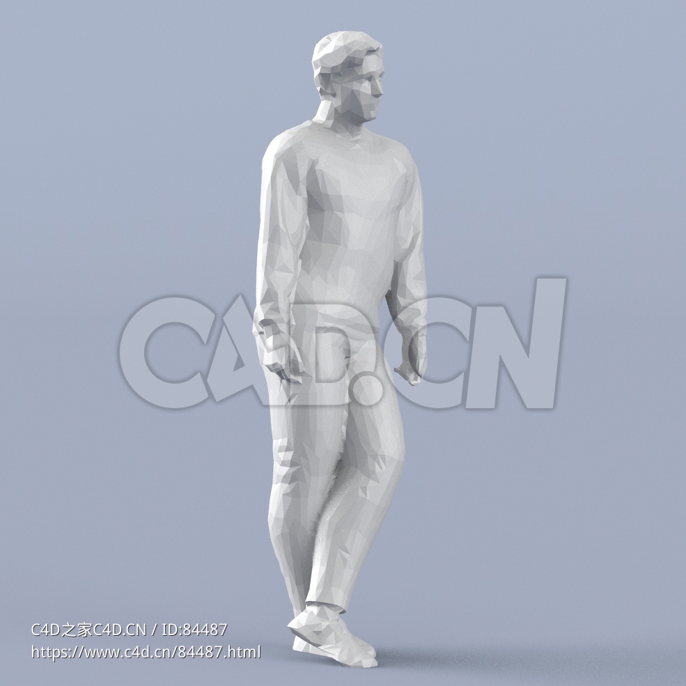 低面多边形卡通人物双腿交叉站立的男人模型 - C4D之家 - 182.jpg