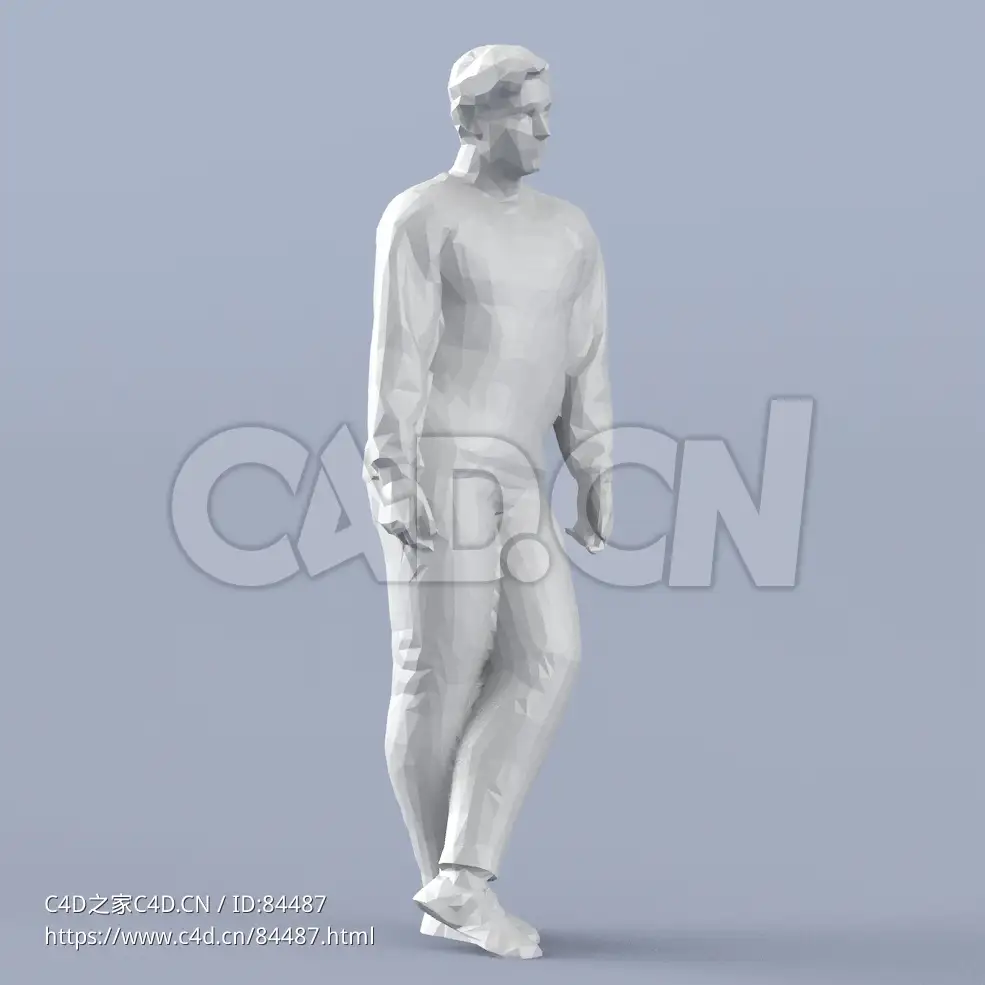 低面多边形卡通人物双腿交叉站立的男人模型 - C4D之家 - 182.jpg