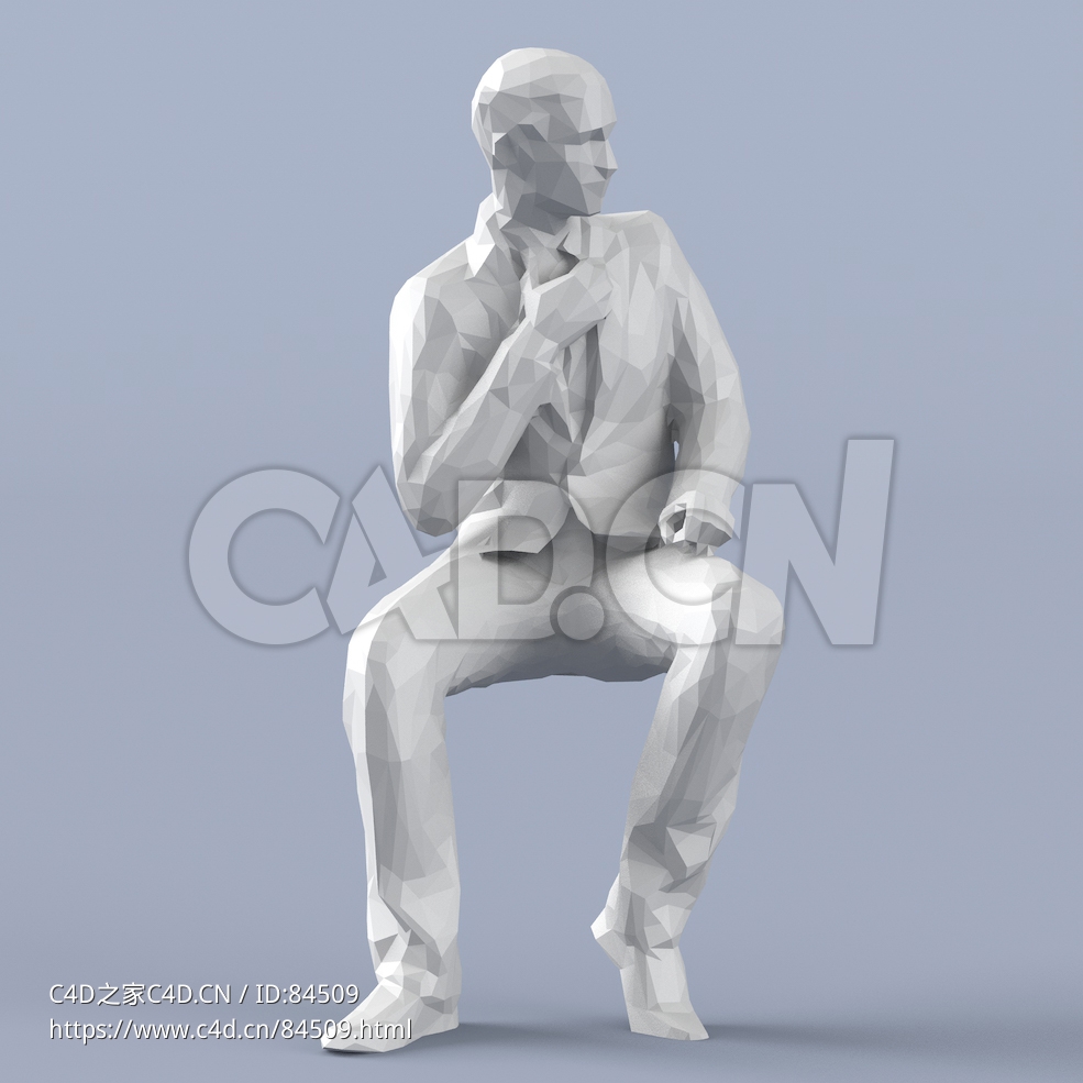 低面多边形卡通人物男人扭头模型 - C4D之家 - 204.jpg