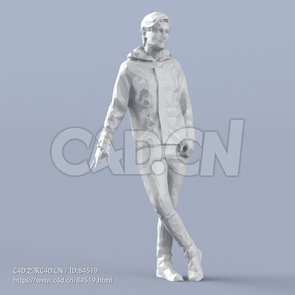 低面多边形卡通人物扶着站立的男人模型 - C4D之家 - 214.jpg