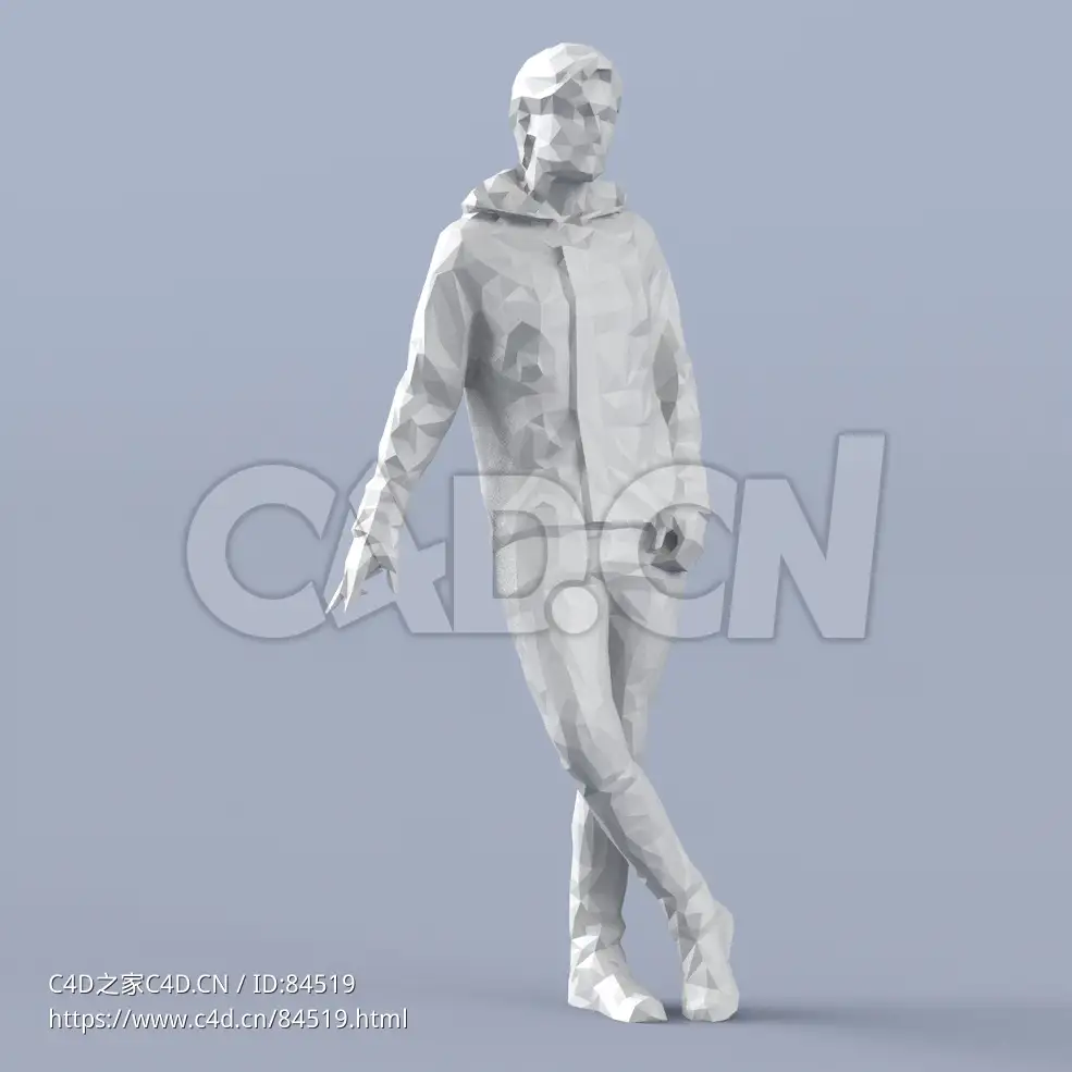 低面多边形卡通人物扶着站立的男人模型 - C4D之家 - 214.jpg