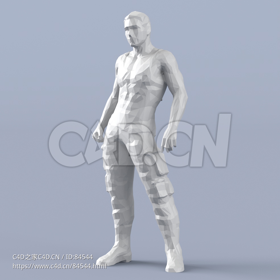 低面多边形卡通人物站立的中年男人模型 - C4D之家 - 239.jpg