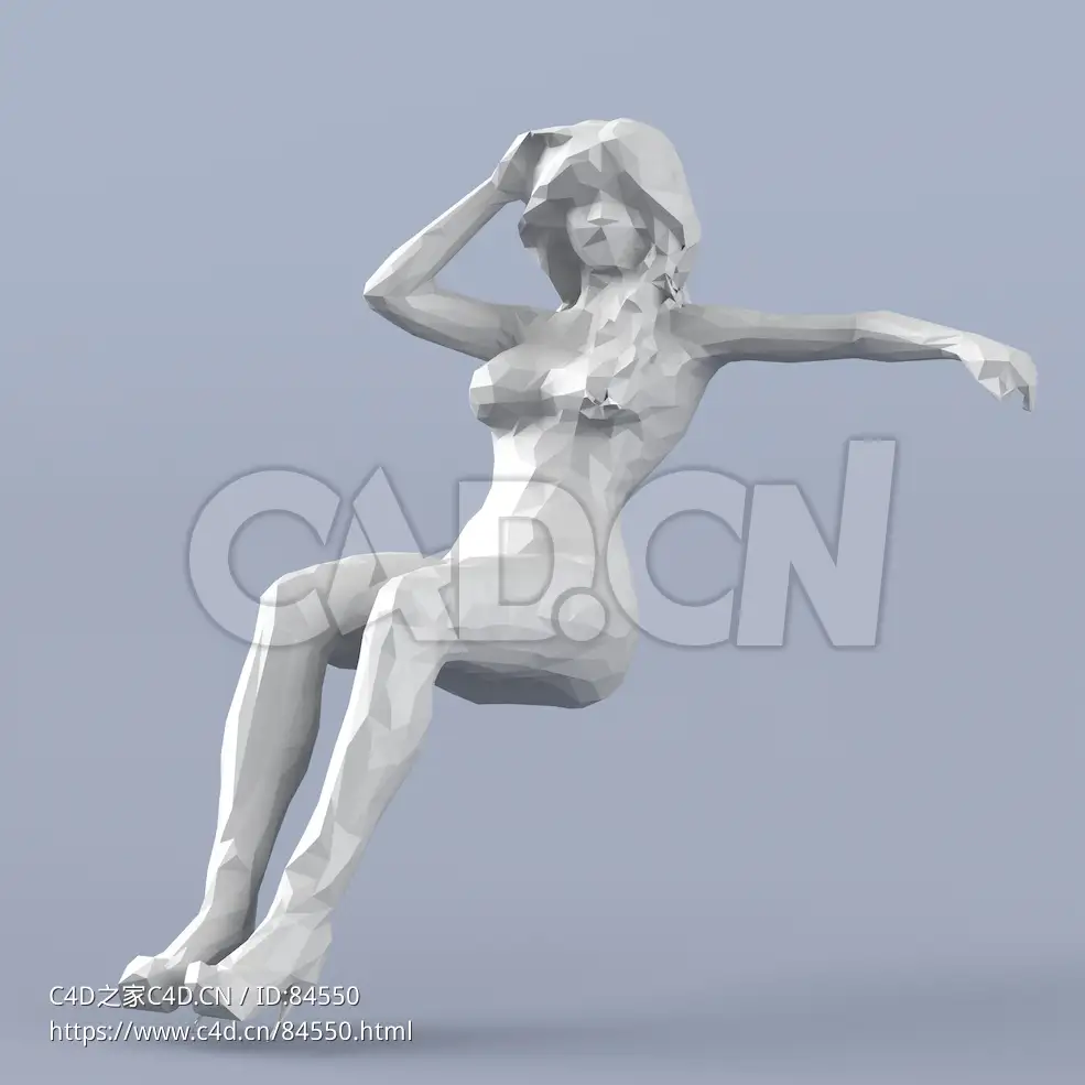 低面多边形卡通人物坐着的年轻女孩模型 - C4D之家 - 245.jpg