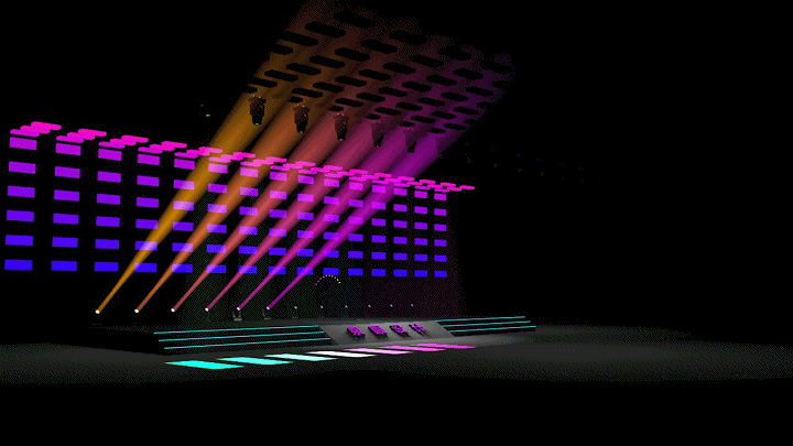 C4D光束灯跑马效果-跑马灯预设2.0