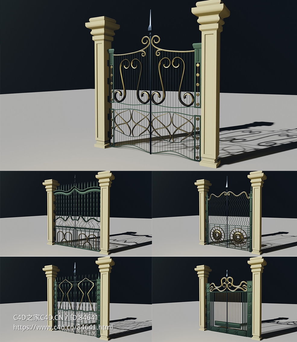5个欧式铁艺大门Victorian-Baroque Gates 1-5