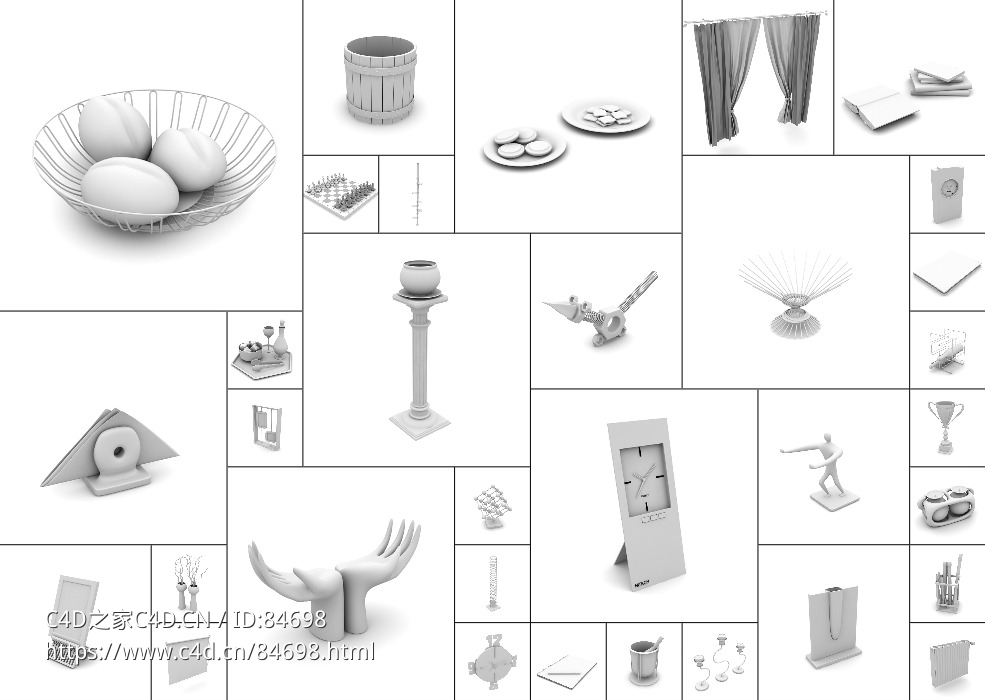 115个生活用品模型合集厨房用品装饰用品家居装饰品