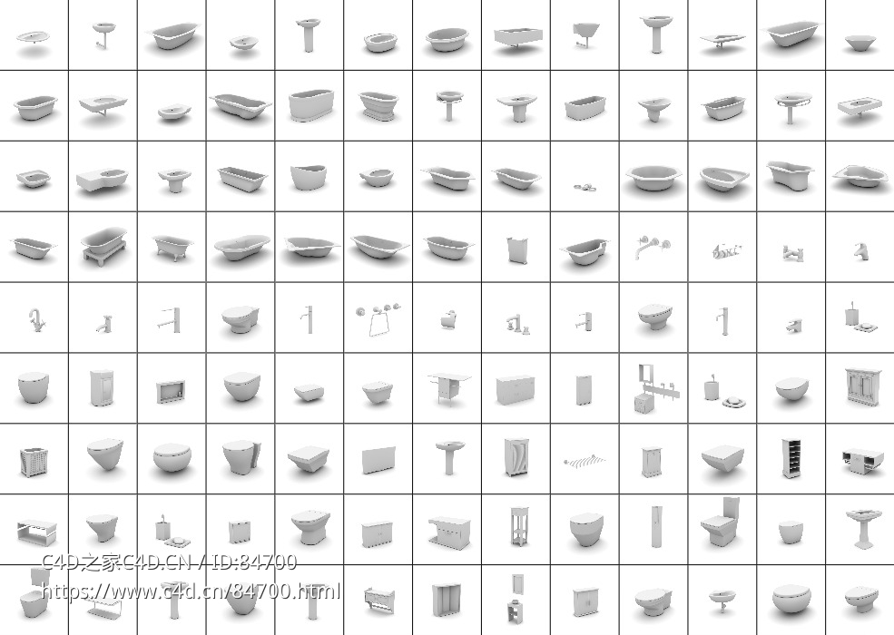 114个浴室卫生间设备模型合集浴室柜洗脸池马桶水龙头