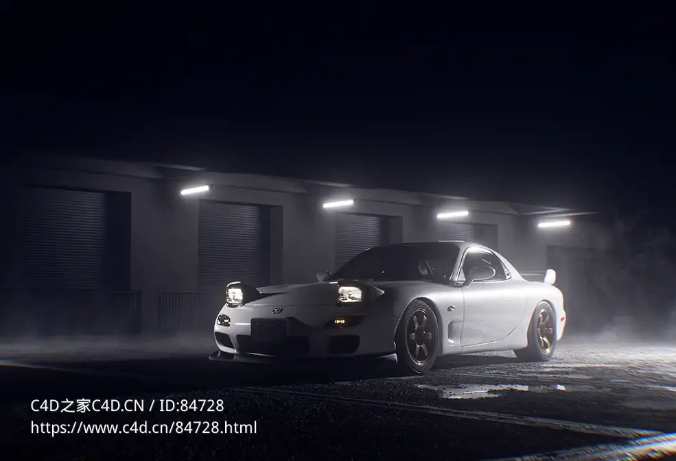 日本汽车品牌马自达RX7跑车c4d octane模型下载