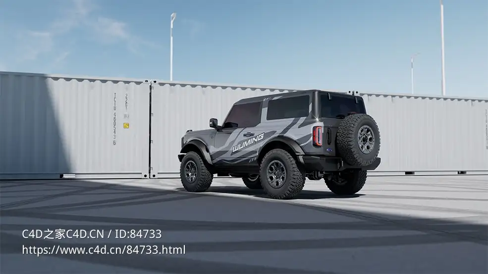 涂装版福特烈马越野车c4d octane模型下载Ford Bronco