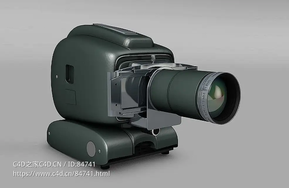绿色复古投影仪c4d模型下载Vintage Projector