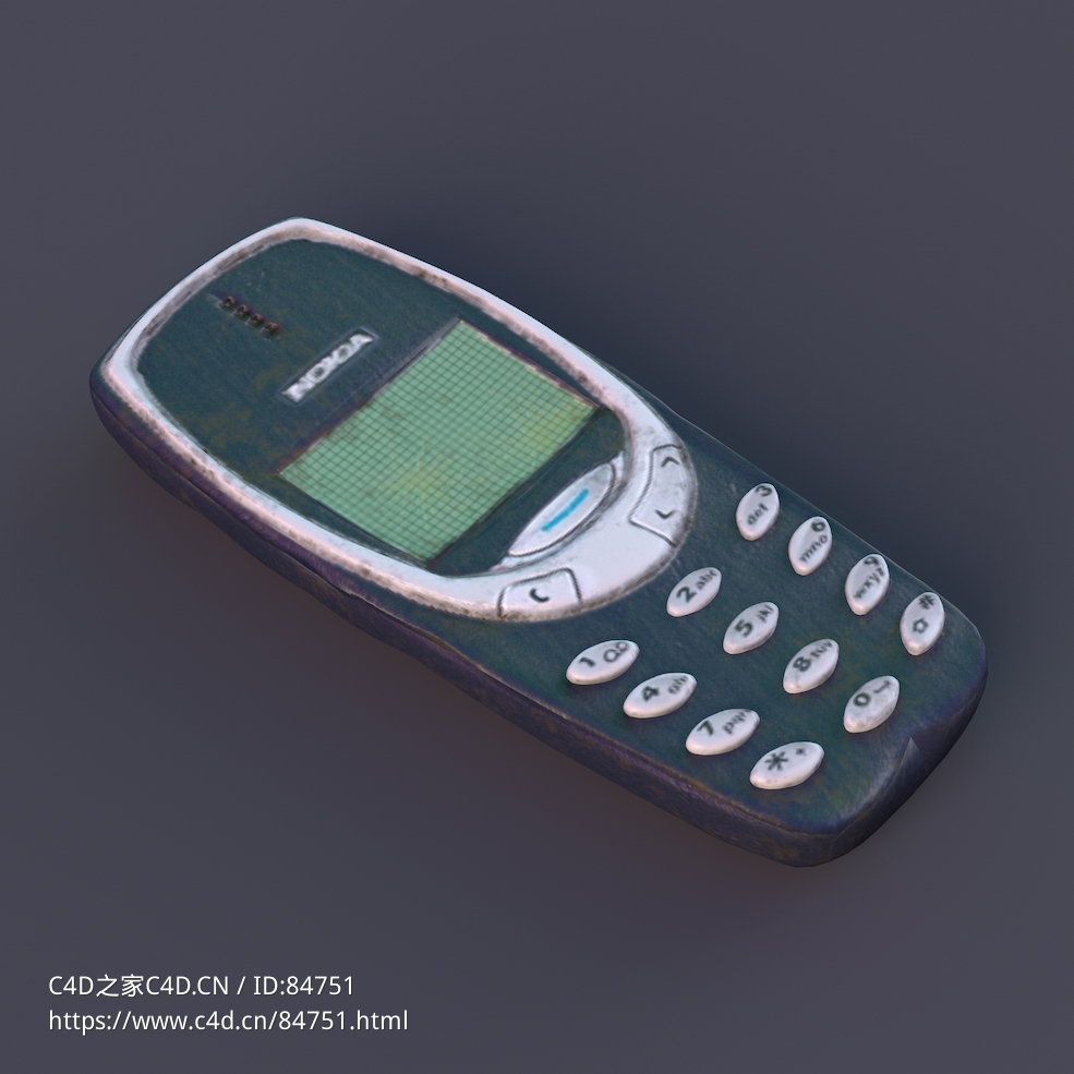 复古诺基亚手机低模c4d模型下载nokia 3d model
