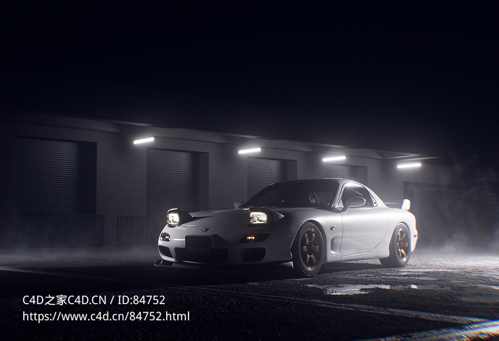 日系经典跑车马自达RX7汽车c4d oc模型下载