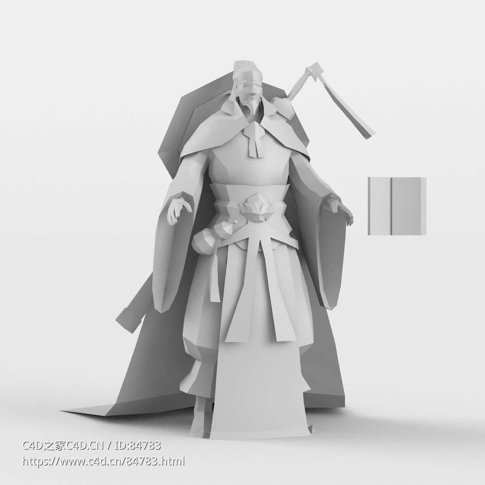 古装侠客人物c4d模型下载