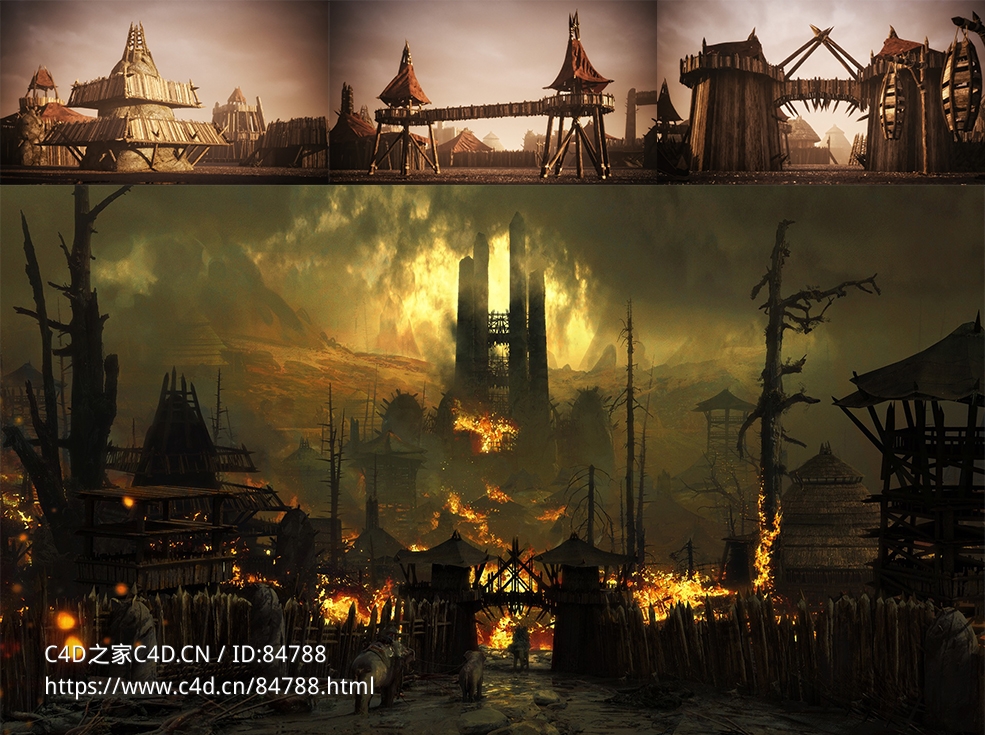 野蛮人原始部落建筑c4d模型下载Designing the Savage Cover Art