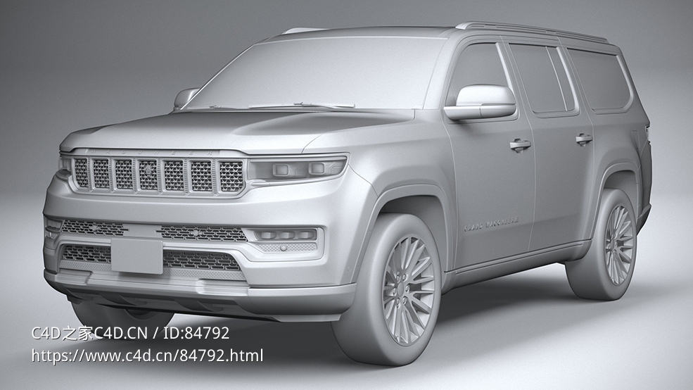 吉普豪华全尺寸SUV越野汽车c4d模型下载JEEP Grand Wagoneer
