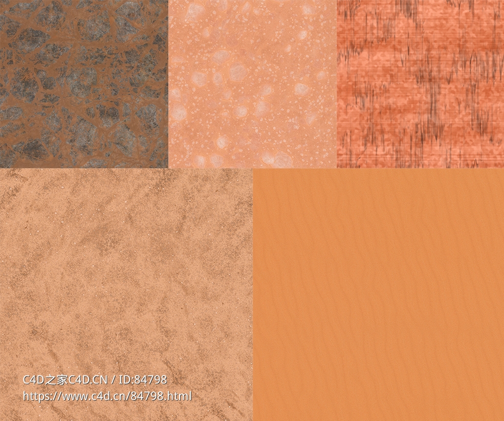 沙漠沙粒地面沙漠岩石纹理贴图素材Desert Themed Texture Pack