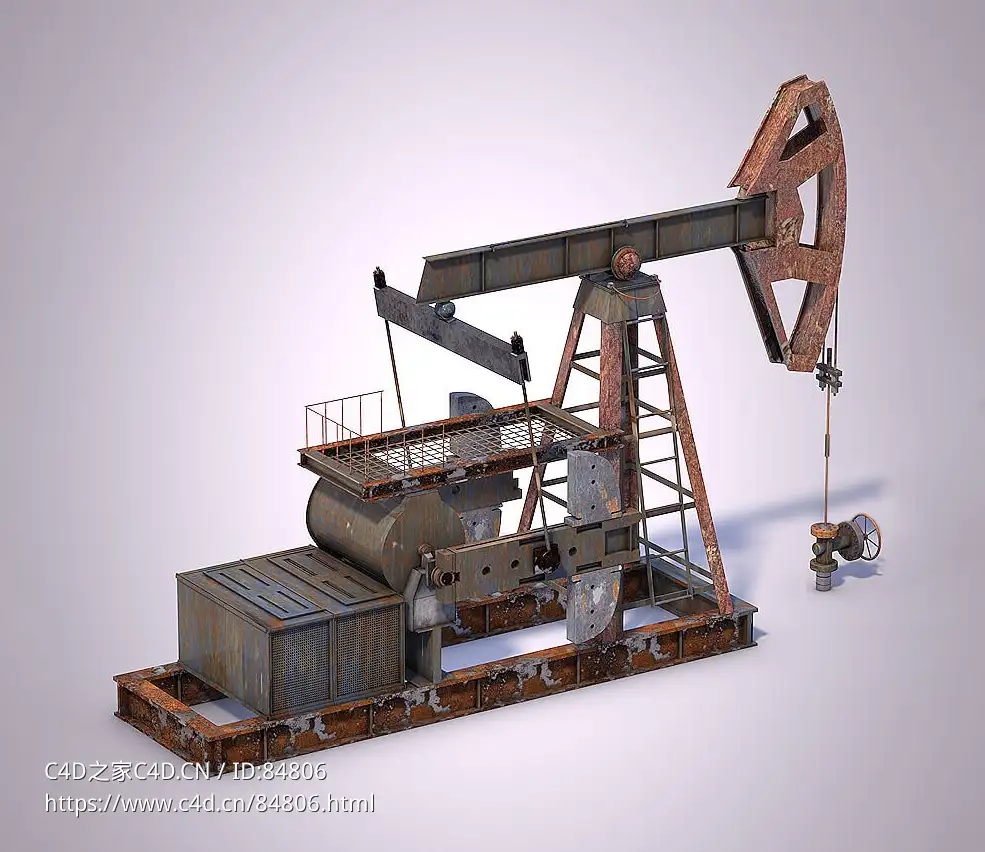 开采石油钻机设备模型3D Model Oil Pumpjack Rig