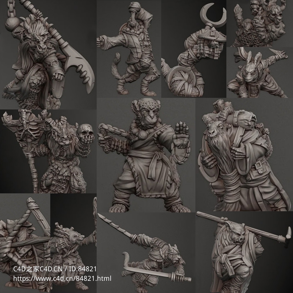 十二生肖中国武侠风角色模型合集