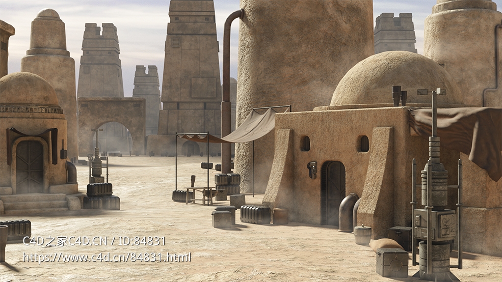 塔图因沙漠建模楼房3D模型Tatooine Buildings Asset Pack