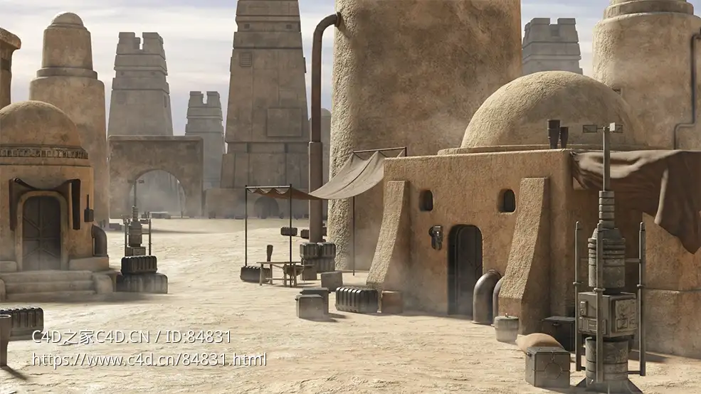 塔图因沙漠建模楼房3D模型Tatooine Buildings Asset Pack