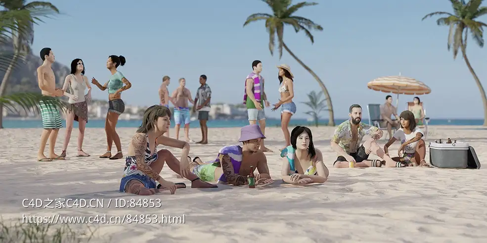 夏日海滩泳装比基尼人物角色Blender模型Summer Pack – People Set - C4D之家 - summer_1.jpg