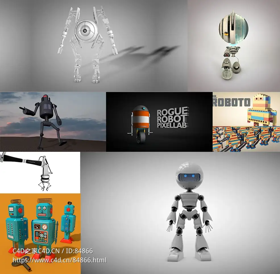 8个科幻机器人c4d免费模型下载sci-fi robot