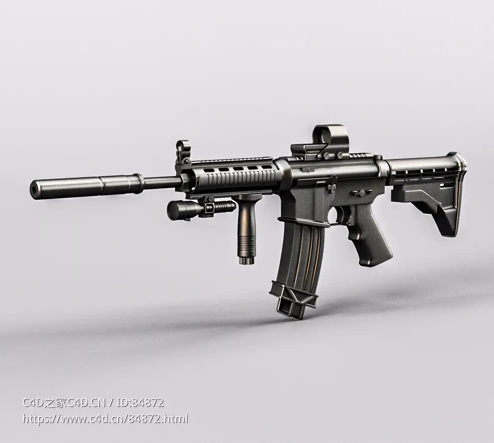 美国科尔特公司M4A1自动步枪c4d免费模型下载M4A1 Assault Rifle
