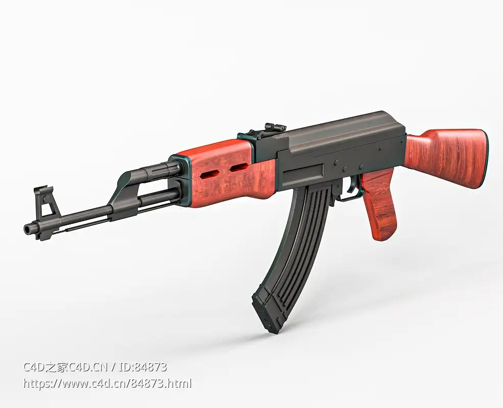 世界知名突击步枪AK-47枪械C4D免费模型下载