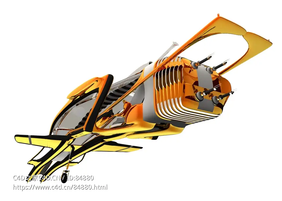 概念科幻飞行器宇宙飞船c4d模型免费下载Spaceship