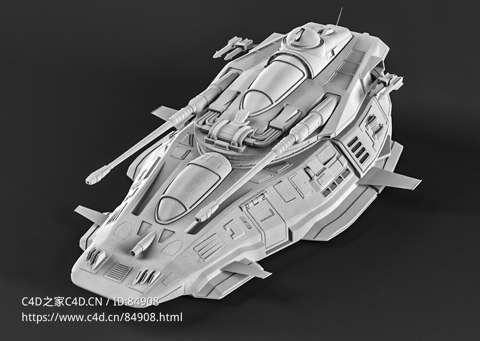 极具科幻色彩的星舰战机模型c4d免费下载Ironstar