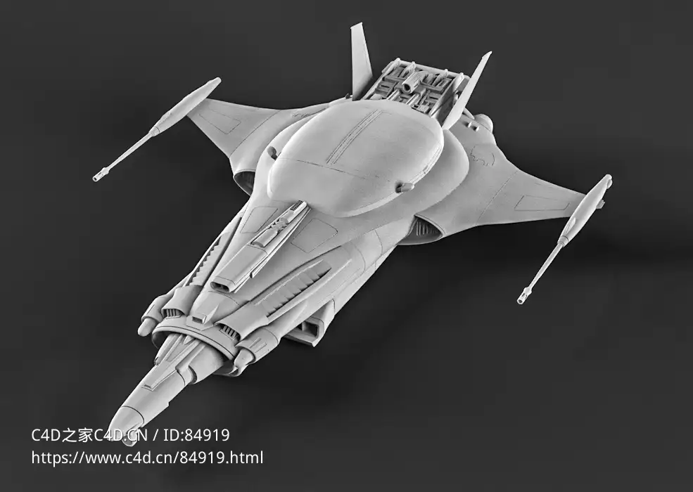 猎鹰科幻飞行器c4d模型免费下载Star hawk