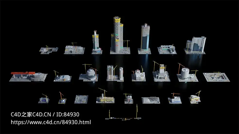 大型在建工地楼房建筑施工现场c4d场景模型合集KitBash3D - Construction Zone - C4D之家 - 2.jpg