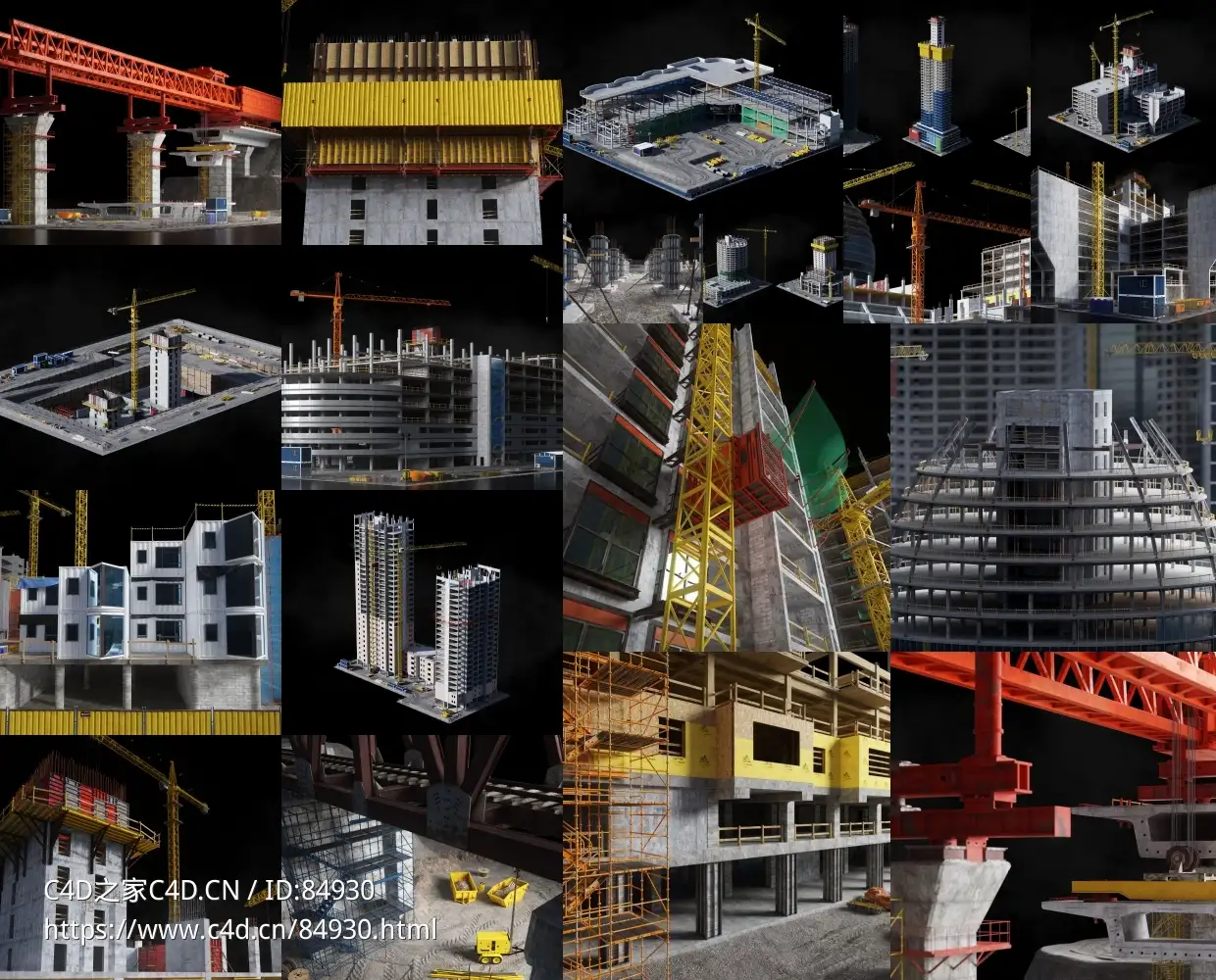 大型在建工地楼房建筑施工现场c4d场景模型合集KitBash3D - Construction Zone - C4D之家 - 3.jpg