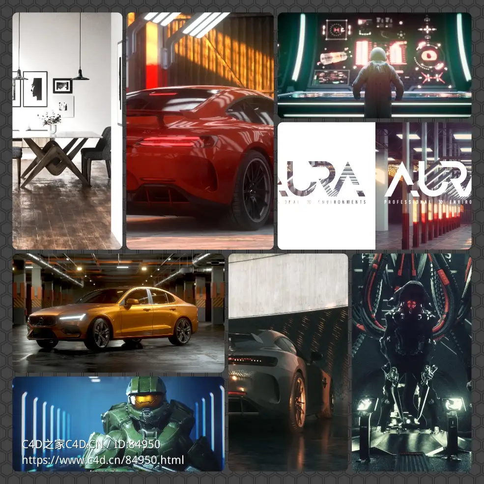 C4D高级感产品灯光环境渲染场景redshift/octane thepixellab AURA PROFESSIONAL 3D ENVIRONMENTS - C4D之家 - photo-collage.jpg