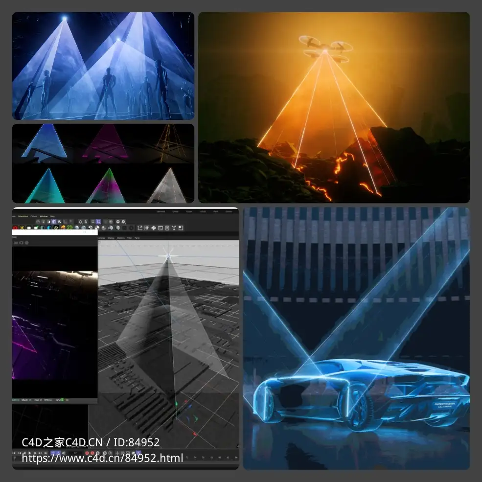 C4D激光扫描效果预设OC预设资产laser scaner v1.02 r20-23 [C4D/Octane/Physical/Xpresso]