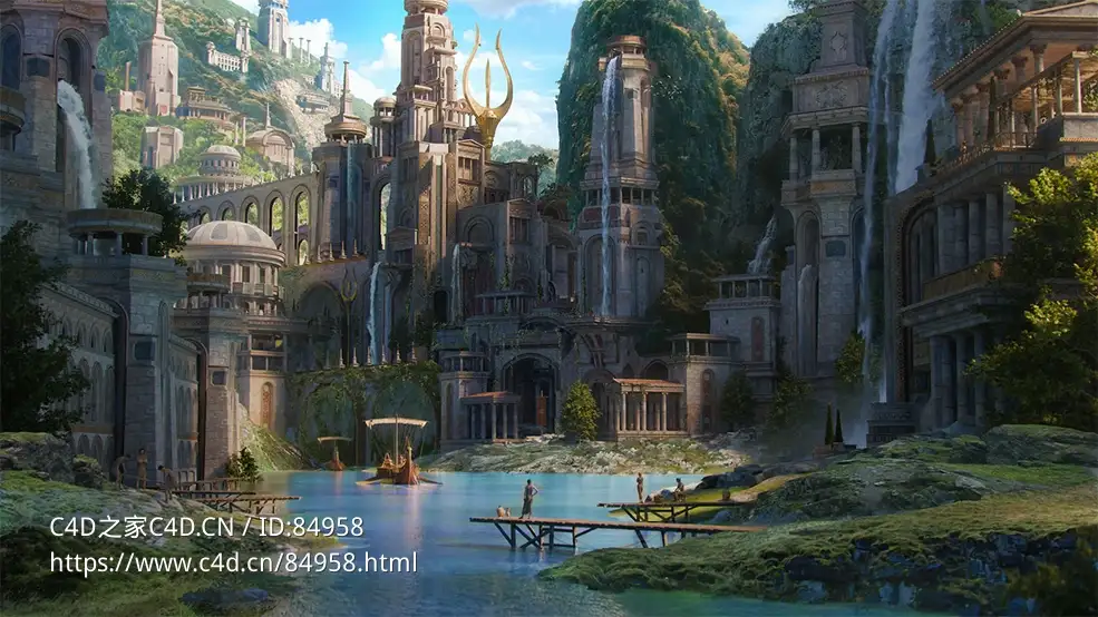 北欧亚特兰蒂斯希腊神话风格殿堂建筑场景3D模型 KitBash3D - Atlantis - C4D之家 - 0.jpg
